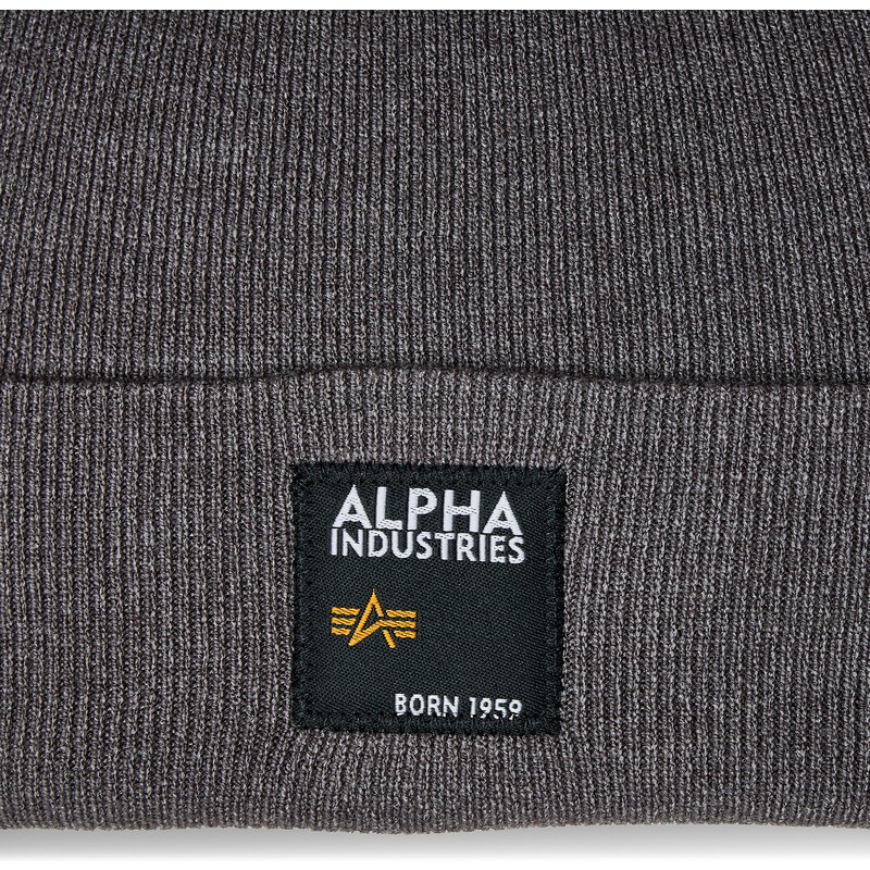Шапка Alpha Industries Label Beanie 118934 Vintage Grey 684