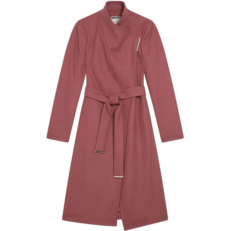 TED BAKER Палто Rose Mid Length Wool Wrap Coat 249306 dusky-pink