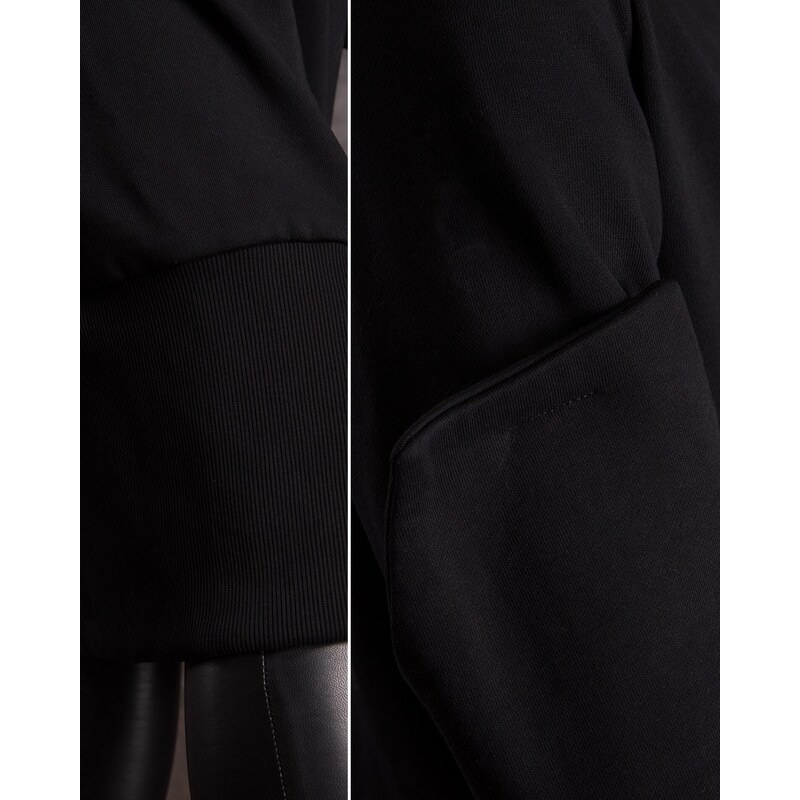 ExclusiveJeans Дълга жилетка с щампа New Age, Черен Цвят