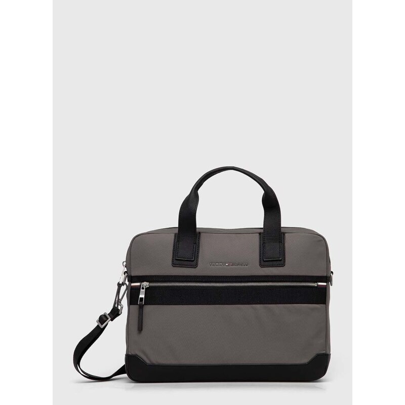 Чанта за лаптоп Tommy Hilfiger в сиво