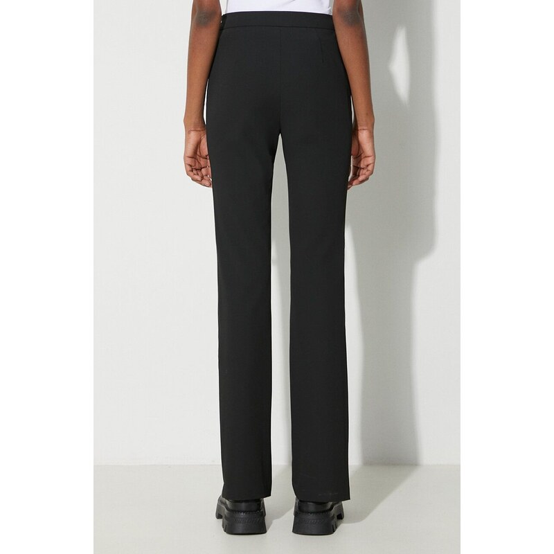 Панталон Heron Preston Gabardine Zip Pants в черно със стандартна кройка, с висока талия HWCO001F23FAB0011000