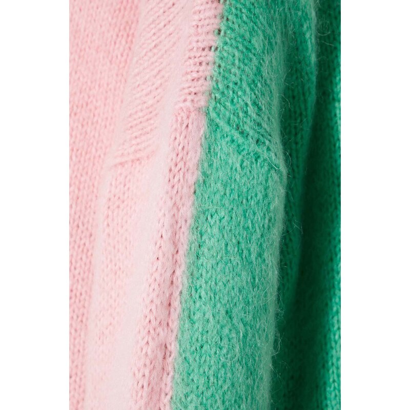 Пуловер с вълна JW Anderson дамски в розово от топла материя KW1018.YN0272