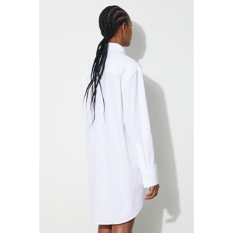 Памучна рокля JW Anderson в бяло къса с уголемена кройка DR0369.PG1090