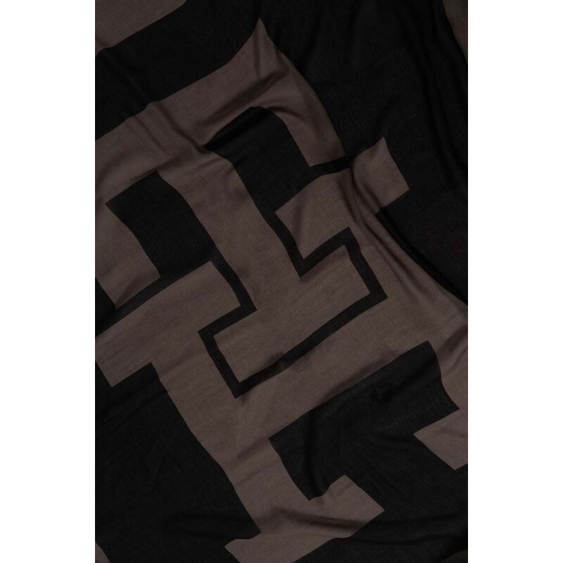 Тънък шал Tommy Hilfiger в черно с десен AW0AW15792