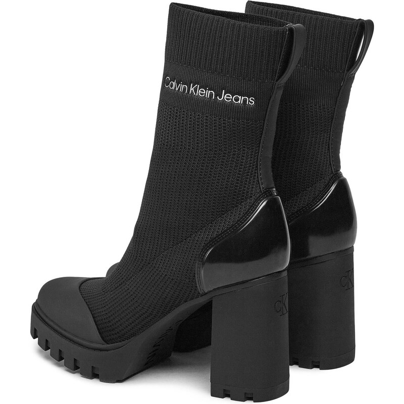 calvin klein jeans platform knit sock boots in black