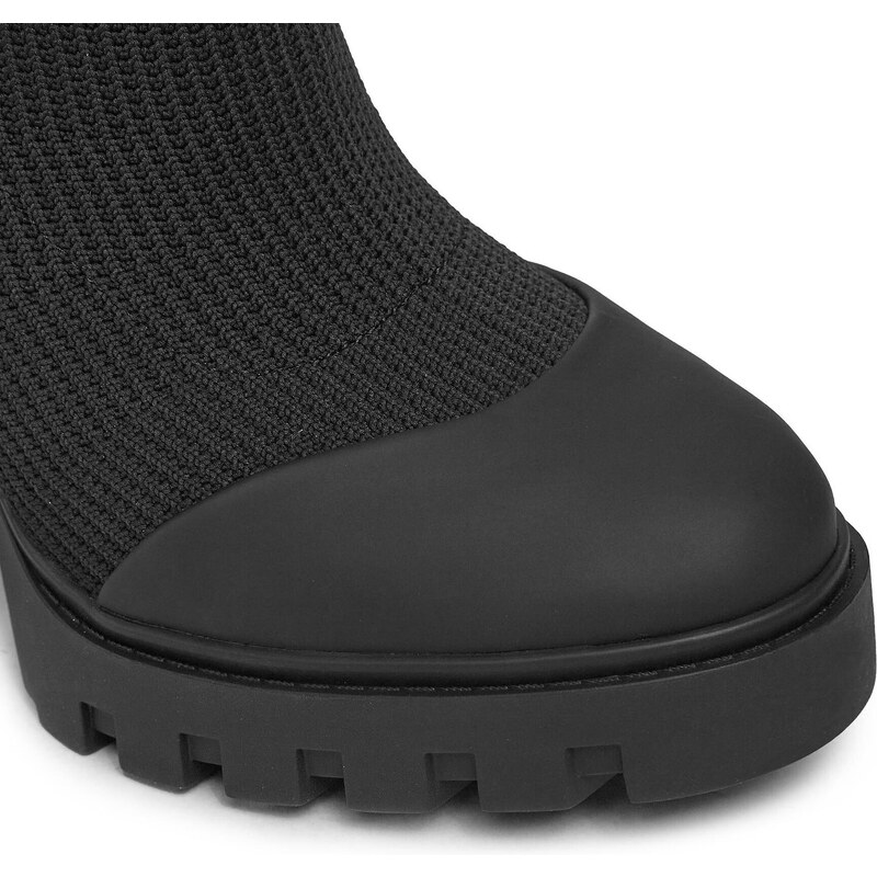 calvin klein jeans platform knit sock boots in black