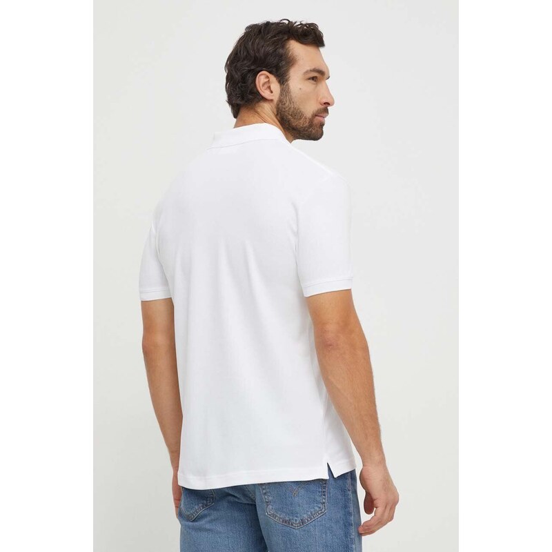 Тениска с яка Calvin Klein Jeans в бяло с принт J30J323395