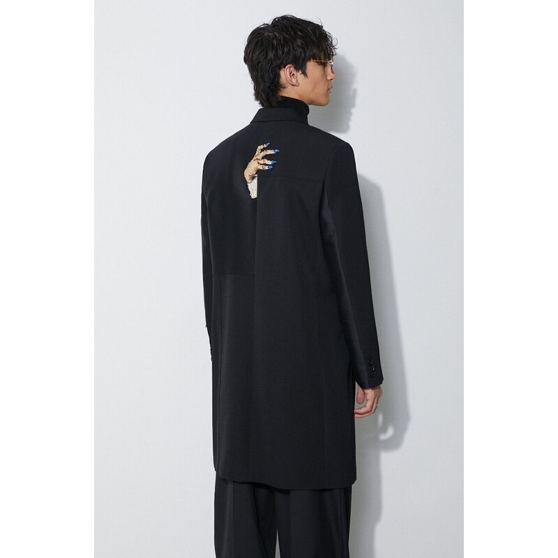 Палто с вълна Undercover Coat в черно преходен модел UC2C4314