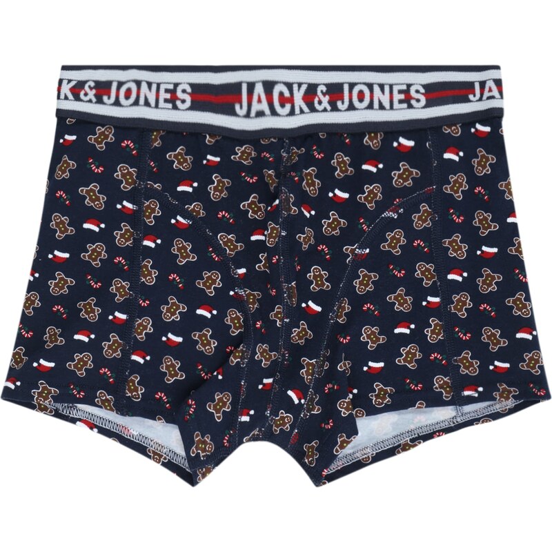 Jack & Jones Junior Долни гащи 'GINGERMAN' нейви синьо / кафяво / червено / бяло