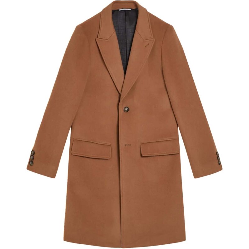 TED BAKER Палто Raydon Pure Wool Single Breasted Overcoat 273507 tan