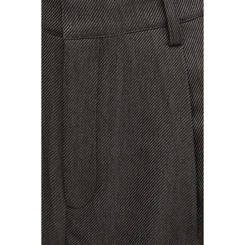 Панталон Gestuz в сиво с широка каройка, висока талия 10908574