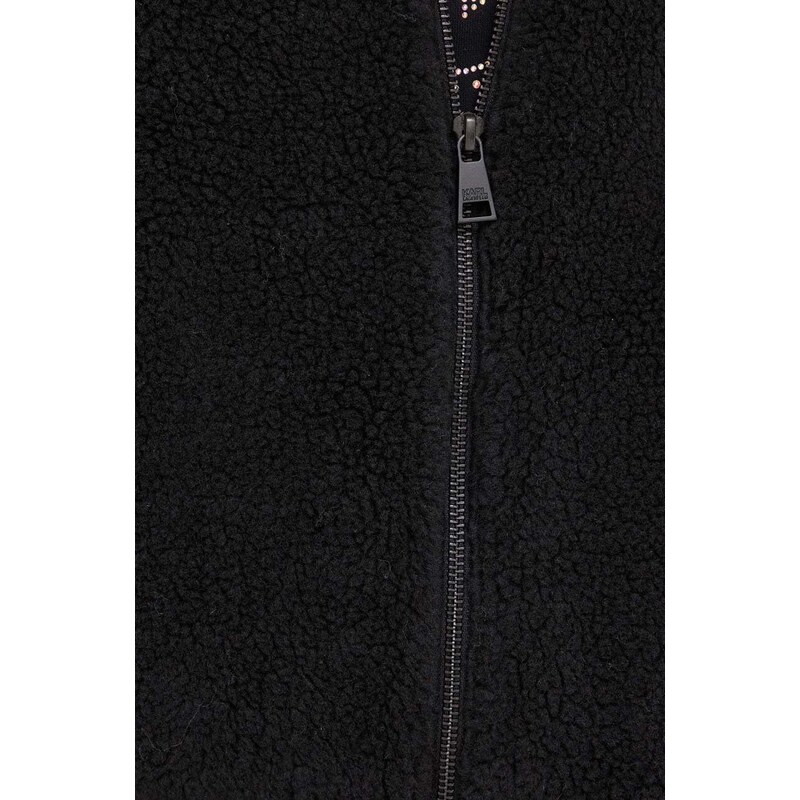 Суичър с вълна Karl Lagerfeld в черно с изчистен дизайн