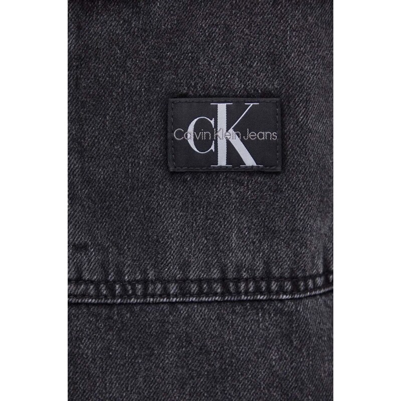 Дънково яке Calvin Klein Jeans в черно преходен модел J30J324581
