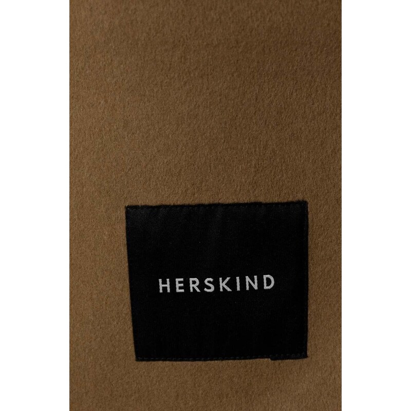 Вълнен шал Herskind в кафяво с изчистен дизайн