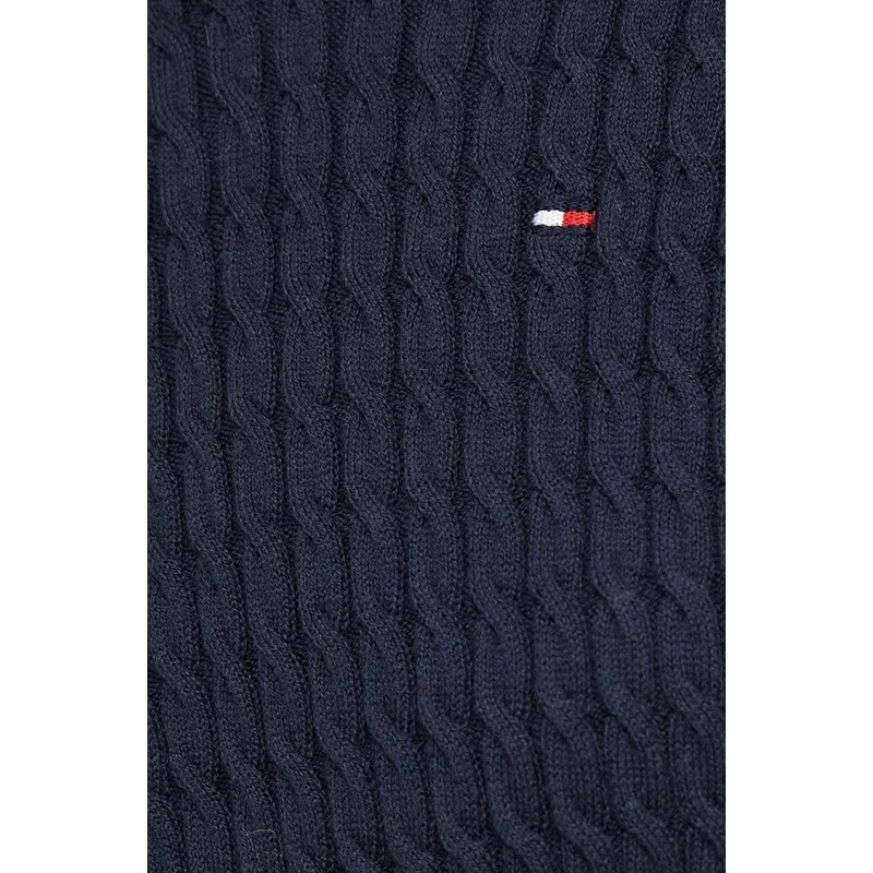 Памучен пуловер Tommy Hilfiger в тъмносиньо от лека материя WW0WW41142
