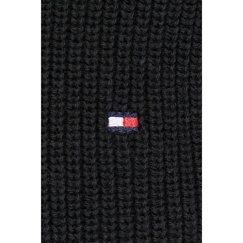 Памучен пуловер Tommy Hilfiger в черно от топла материя WW0WW40751