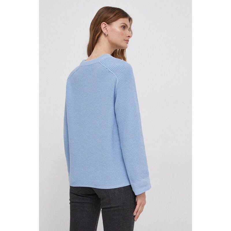 Памучен пуловер Tommy Hilfiger в синьо от топла материя WW0WW40751
