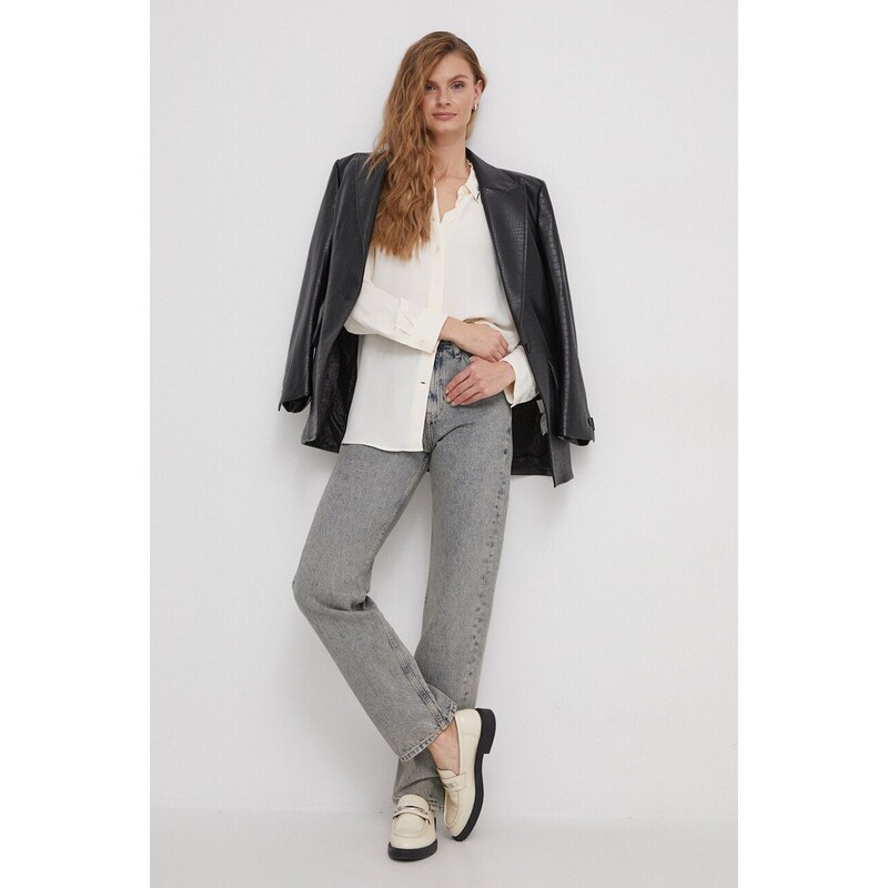 Дънки Calvin Klein Jeans с висока талия J20J222455