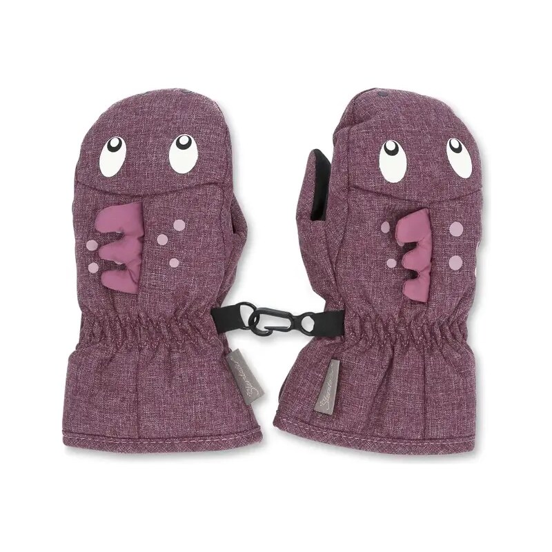 Детски непромокаеми ръкавици с един пръст, Динозаври, тъмно розови, Sterntaler