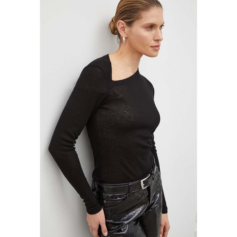 Пуловер с вълна Day Birger et Mikkelsen дамски в черно от лека материя