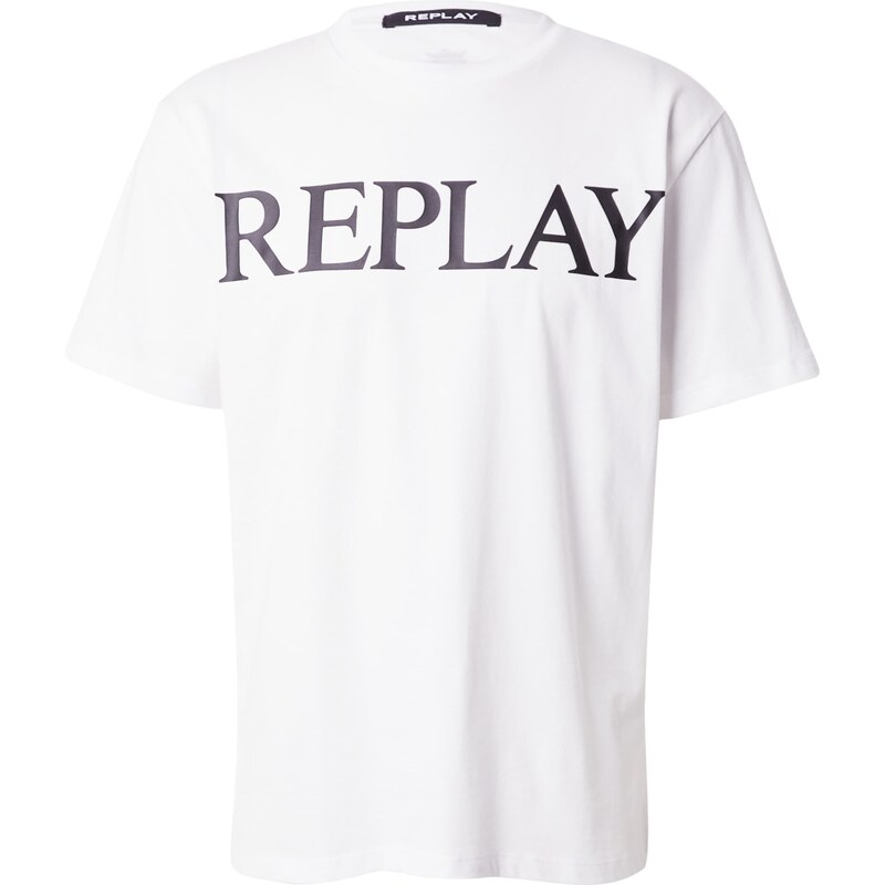 REPLAY Тениска черно / бяло