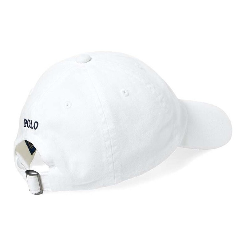 Памучна шапка Polo Ralph Lauren в бяло с апликация