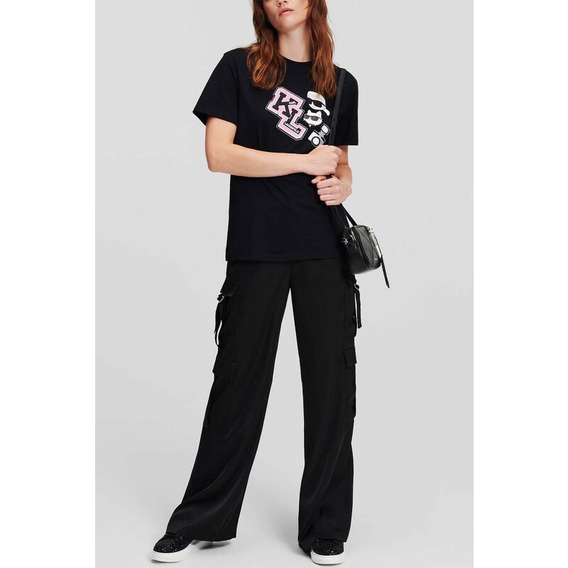 KARL LAGERFELD T-Shirt Oversized Ikonik Varsity Tee 240W1727 999 black