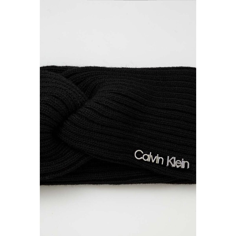 Лента за глава с вълна Calvin Klein в черно K60K611400