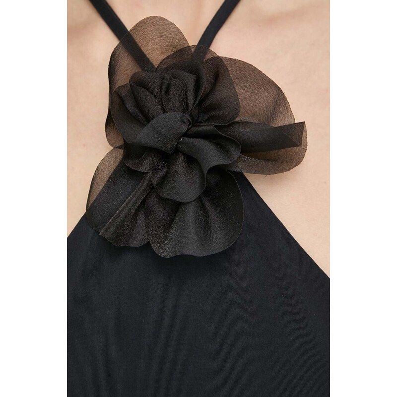 Боди Bardot дамско в черно с изчистен дизайн