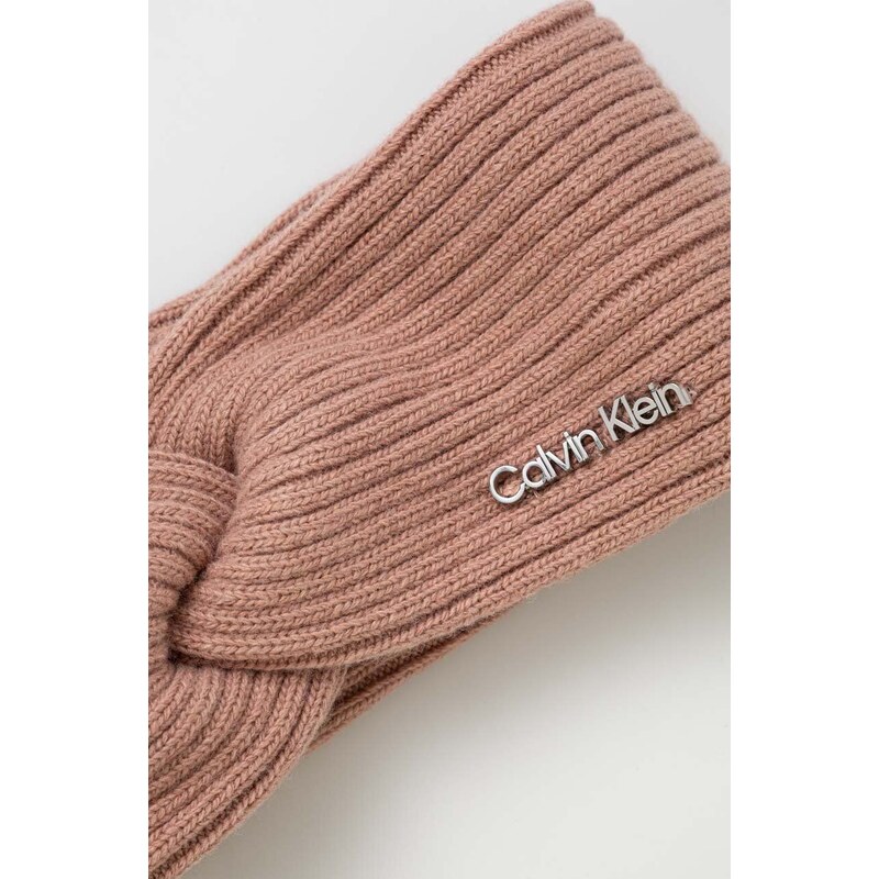 Лента за глава с вълна Calvin Klein в розово K60K611400