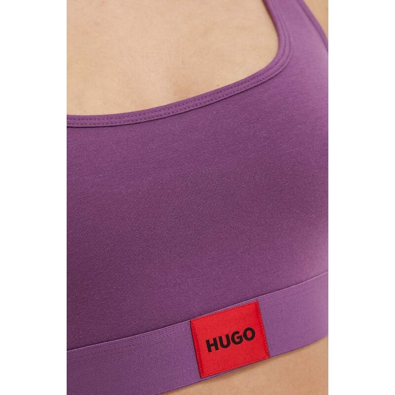 Сутиен HUGO в лилаво с изчистен дизайн 50503099