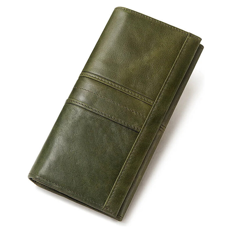 Дамски портфейл Delis, Azura PT1211, естествена кожа, зелен