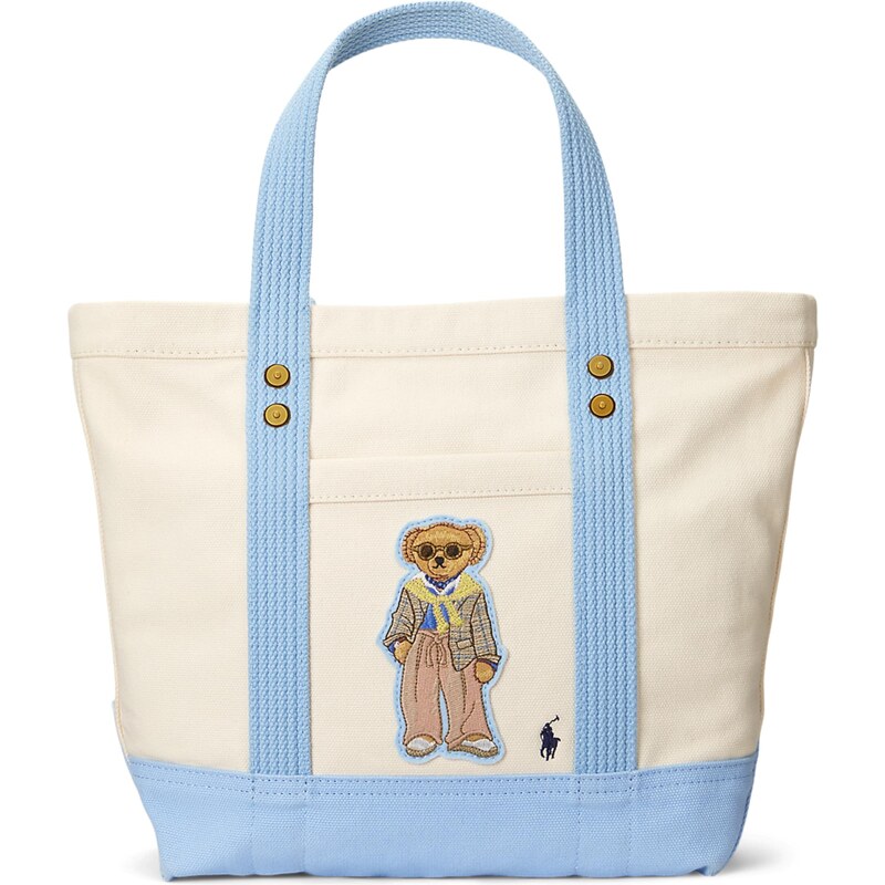 Polo Ralph Lauren "Чанта тип ""Shopper""" бежово / светлосиньо / кафяво ...