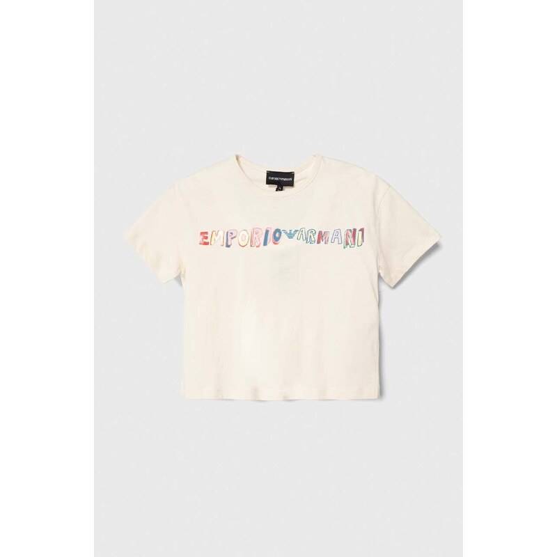 Детска памучна тениска Emporio Armani (2 броя) в розово