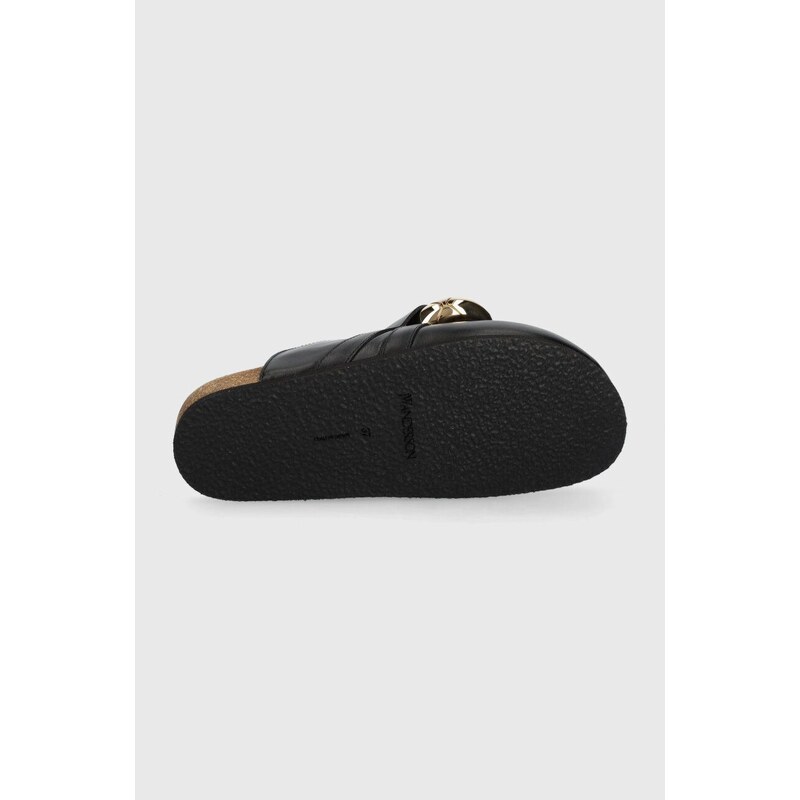 Кожени чехли JW Anderson Chain Loafer в черно ANW35004E