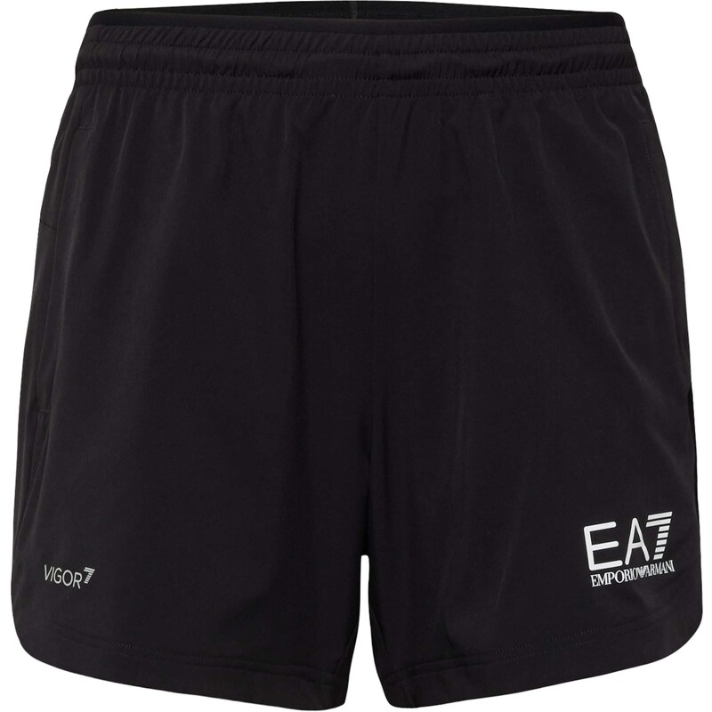EA7 Emporio Armani Спортен панталон черно / бяло