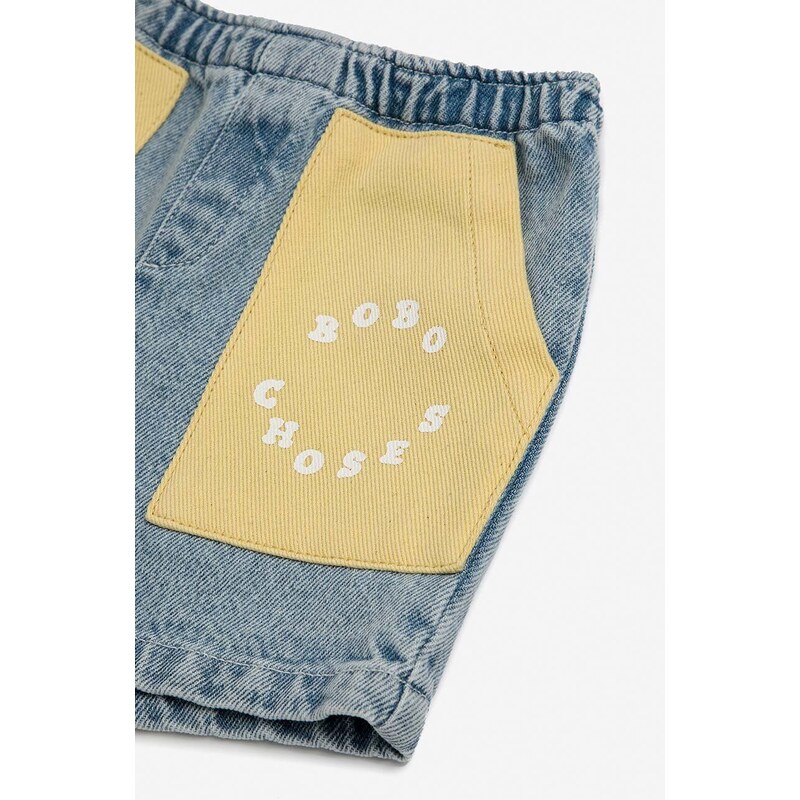 Бебешки къс панталон от памук Bobo Choses в синьо с десен