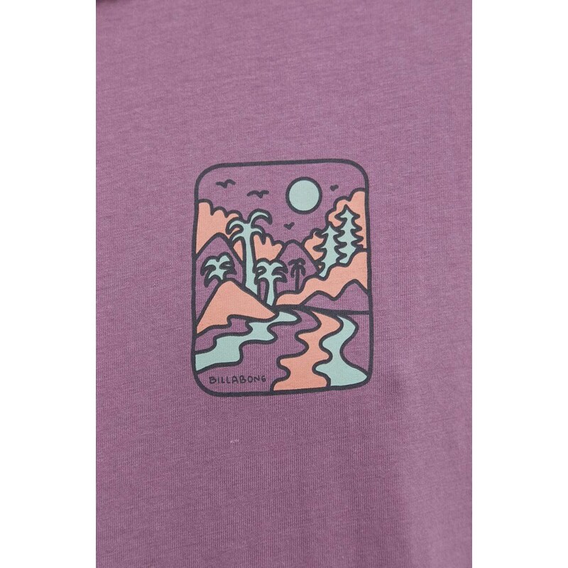 Памучна тениска Billabong X ADVENTURE DIVISION в лилаво с принт