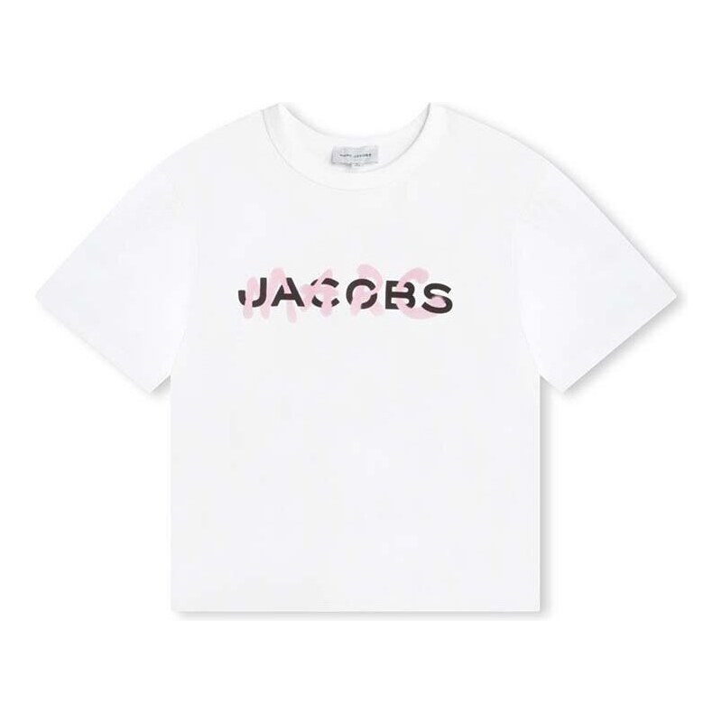 Детска памучна тениска Marc Jacobs в бяло