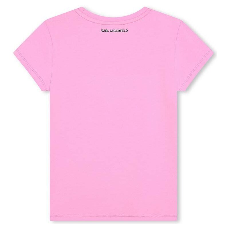 Детска тениска Karl Lagerfeld в розово