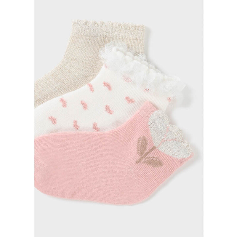 Комплект 3 чифта бебешки къси чорапи Mayoral за момиче