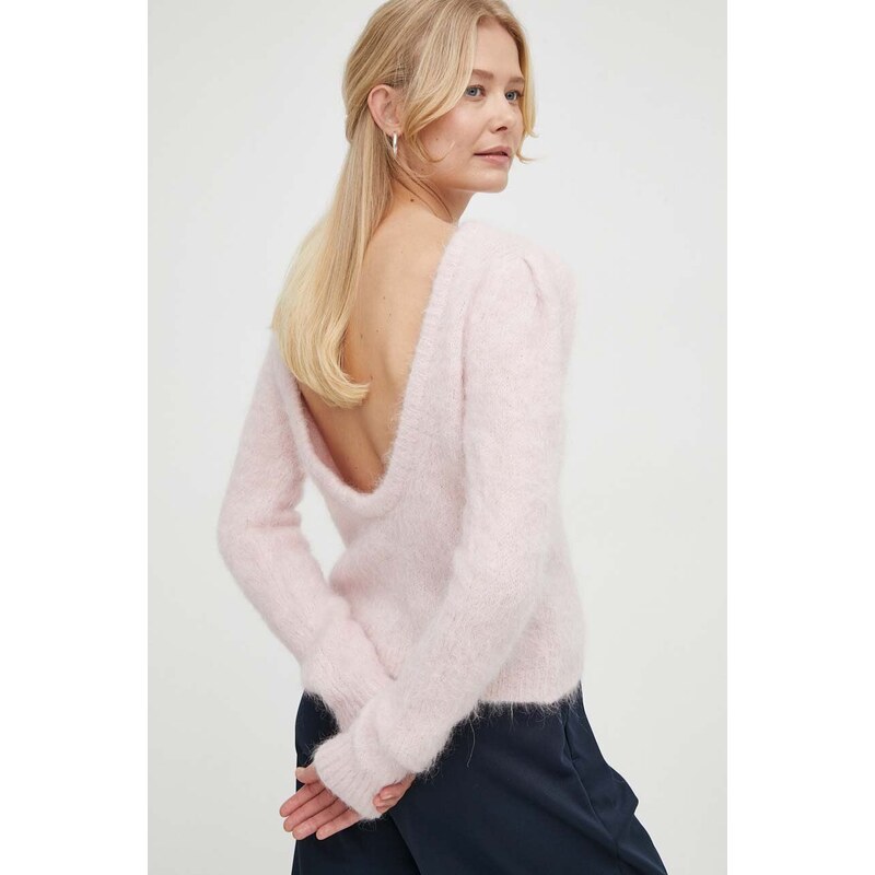 Вълнен пуловер BA&SH дамски в розово