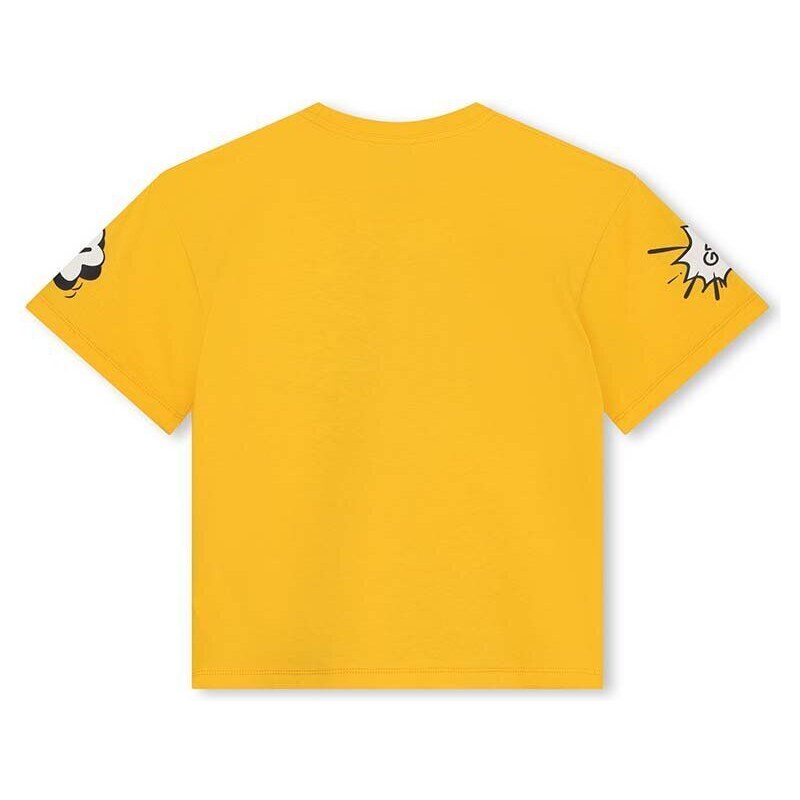 Детска памучна тениска Kenzo Kids в жълто