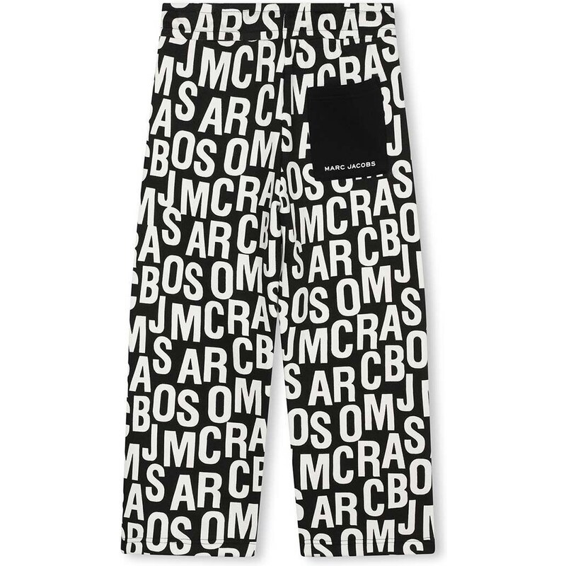 Детски спортен панталон Marc Jacobs в черно с десен
