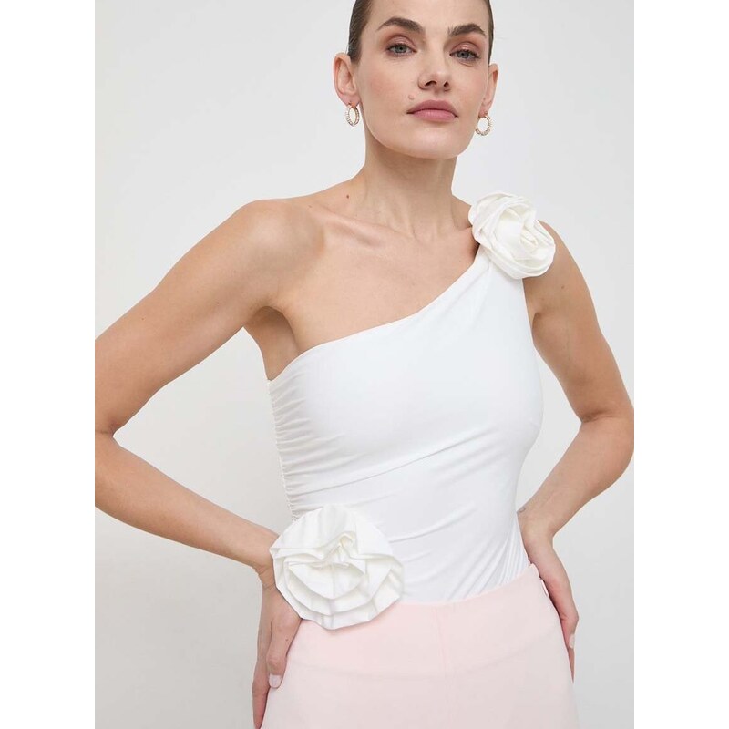 Боди Bardot дамско в бяло с изчистен дизайн