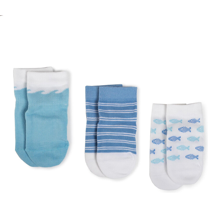 Комплект 3 чифта къси чорапи детски Tommy Hilfiger 320508001 Blue Combo 025