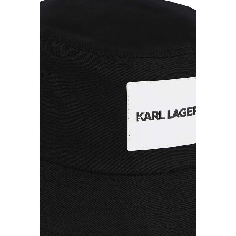 Детска памучна капела Karl Lagerfeld в черно от памук