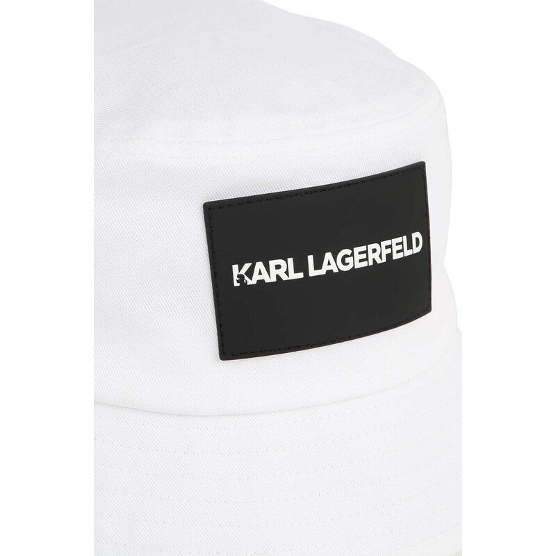 Детска памучна капела Karl Lagerfeld в бяло от памук