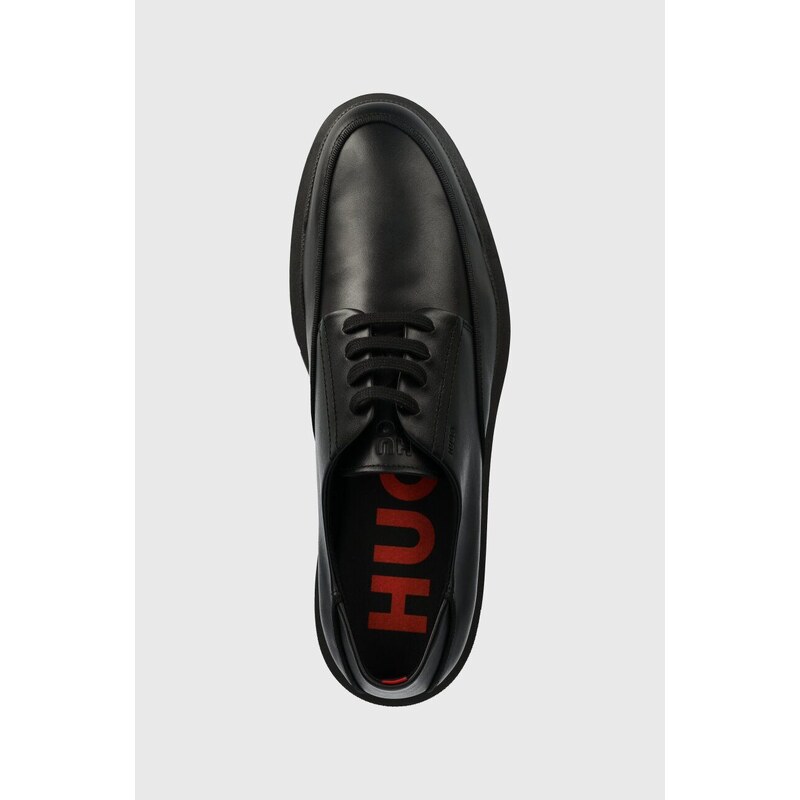 Кожени половинки обувки HUGO Denzel в черно 50517228