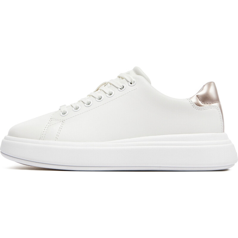 Сникърси Calvin Klein Cupsole Lace Up Leather HW0HW01987 White/Crystal Gray 02Z